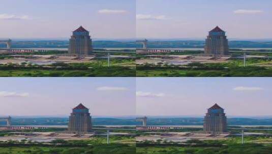江西赣州和谐钟楼地标竖屏航拍高清在线视频素材下载