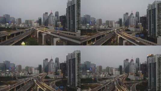 2022广州大道中珠江新城中山立交桥高清在线视频素材下载