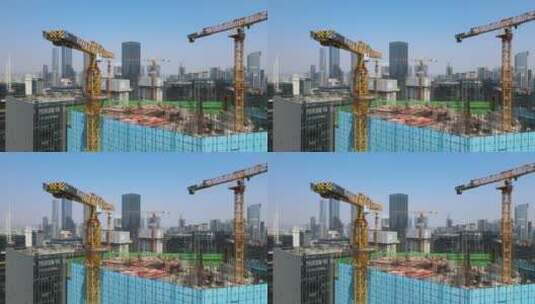 吊机工地深圳建设高清在线视频素材下载