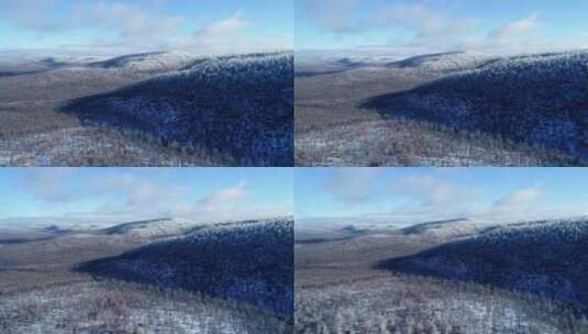 航拍大兴安岭林海雪原雾凇高清在线视频素材下载