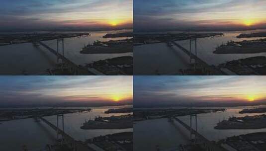 航拍南沙大桥高清在线视频素材下载