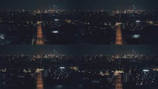 上海电影感城市夜景航拍高清在线视频素材下载