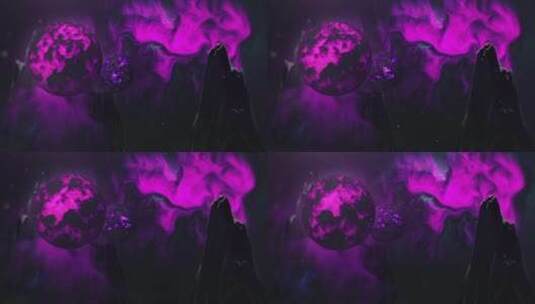 紫色抽象星球三维模拟大屏背景素材高清在线视频素材下载