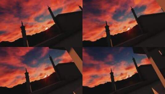 泰姬陵的日落高清在线视频素材下载