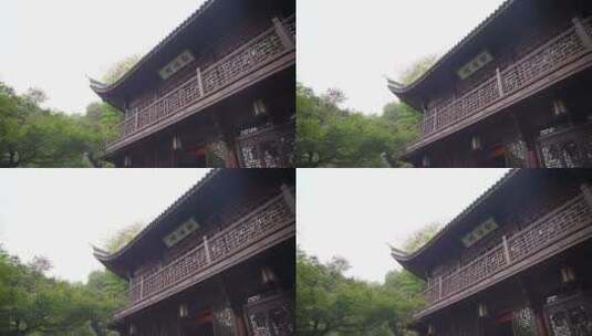 杭州飞来峰韬光寺建筑风景高清在线视频素材下载