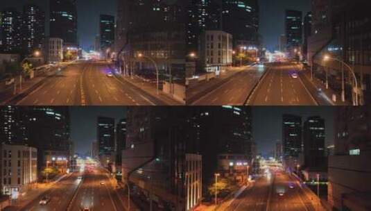 宜山路夜景航拍空镜高清在线视频素材下载