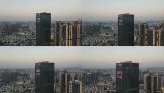 龙华长江中心写字楼航拍高清在线视频素材下载