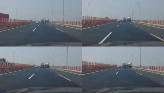车辆行驶杭州湾大桥实拍杭州湾跨海大桥高清在线视频素材下载