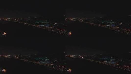 星城长沙城市夜景灯光航拍高清在线视频素材下载