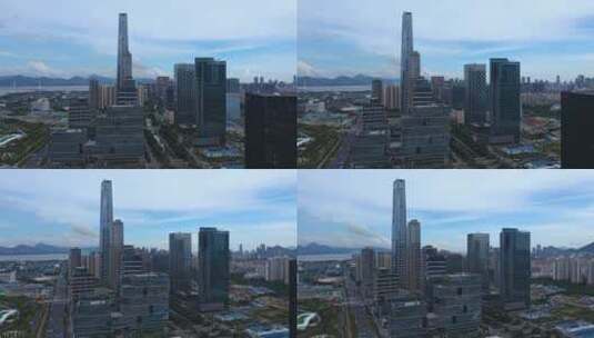 深圳南山区深圳湾公园城市航拍视频高清在线视频素材下载