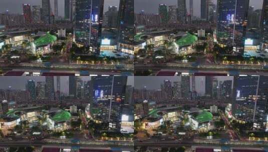 广州塔城市夜景航拍延时体育中心天环广场高清在线视频素材下载
