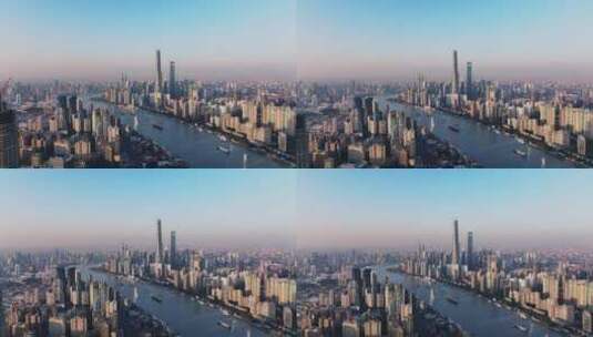 4K上海外滩陆家嘴高清航拍城市建筑高清在线视频素材下载