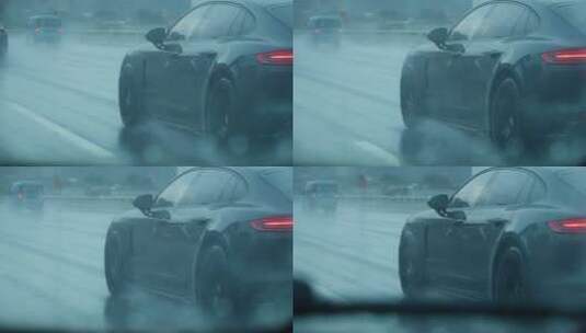 下雨天开车，车窗外风景视频素材高清在线视频素材下载