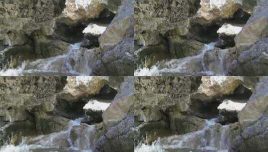 森林溪水石头高清在线视频素材下载
