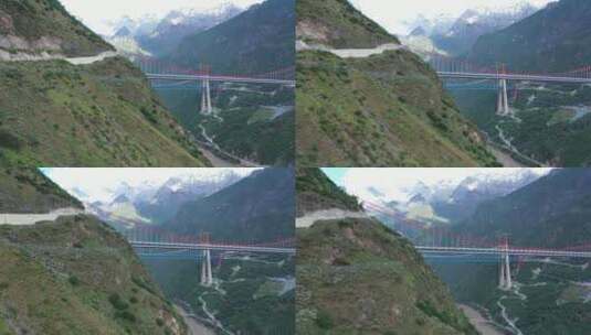 金沙江大桥高速路工程建筑修路建桥隧道高清在线视频素材下载