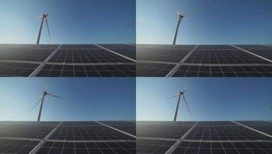 风力涡轮机和太阳能电池板高清在线视频素材下载