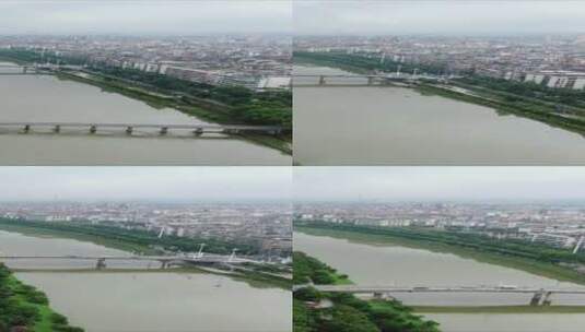 湖南湘乡市城市河流风光带竖屏航拍高清在线视频素材下载