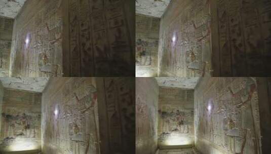 阿拜多斯神庙的彩色浮雕高清在线视频素材下载