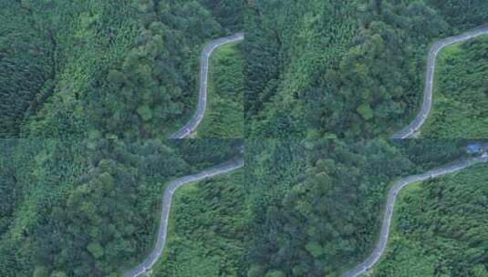 俯瞰横移山林盘山公路行车高清在线视频素材下载