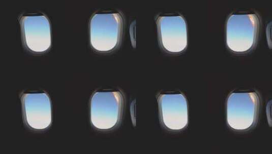 从飞机窗口观看蓝天白云高清在线视频素材下载