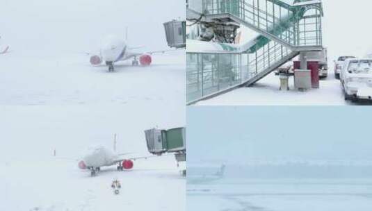 机场清理大雪 机场高清在线视频素材下载
