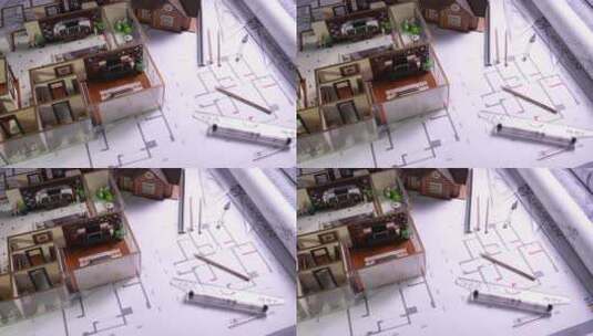 房屋样板间模型和图纸高清在线视频素材下载