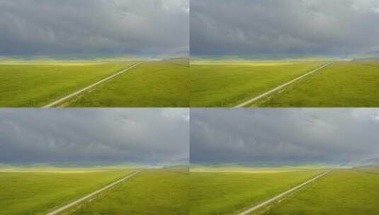 新疆大草原中的公路高清在线视频素材下载