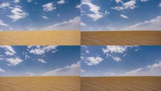 沙漠光影和蓝天白云延时高清在线视频素材下载