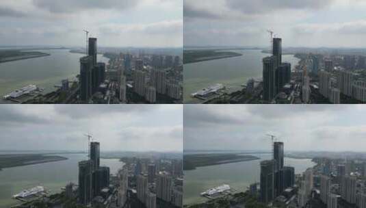 江苏镇江城市高楼商务建筑航拍高清在线视频素材下载