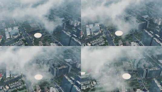 云层下的杭州余杭区2高清在线视频素材下载