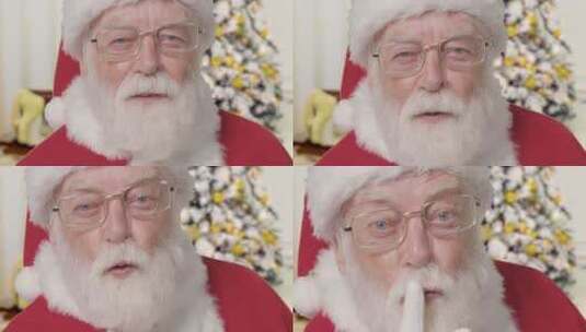 圣诞老人对镜头使用手势高清在线视频素材下载