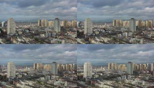 浙江龙港市城市风光航拍4K视频高清在线视频素材下载