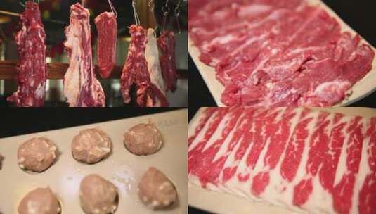 潮汕牛肉火锅食材高清在线视频素材下载