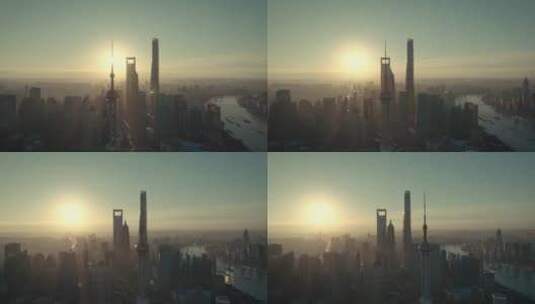 上海中心城市航拍高清在线视频素材下载