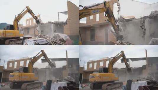 挖房子拆迁高清在线视频素材下载
