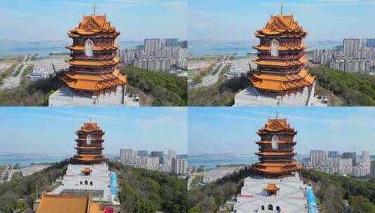 【4K60帧】江阴城市地标君山寺航拍高清在线视频素材下载