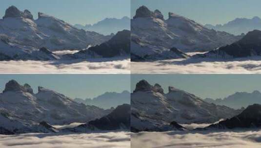 雪山  雪山连绵大山雄伟山脉高清在线视频素材下载