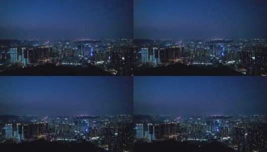 夜晚灯光开启深圳龙岗建筑高楼A高清在线视频素材下载