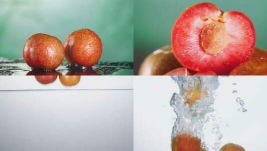 李子，三华李脆红李，水果实拍素材高清在线视频素材下载