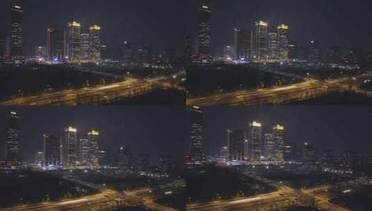 航拍杭州未来科技城夜景1高清在线视频素材下载