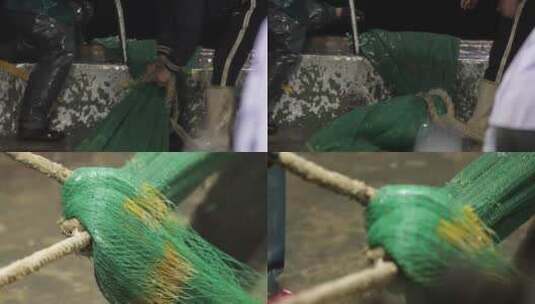 4kl1广东雷州渔民们回收拖网夜景7高清在线视频素材下载