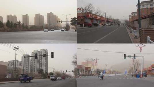 城市雾霾 沙尘暴 环境污染高清在线视频素材下载