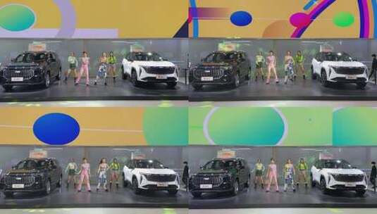 2023济南春季车展开幕，多品牌模特登场走秀高清在线视频素材下载