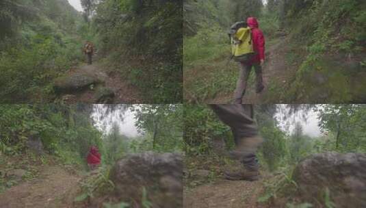 M1雨中登山高清在线视频素材下载