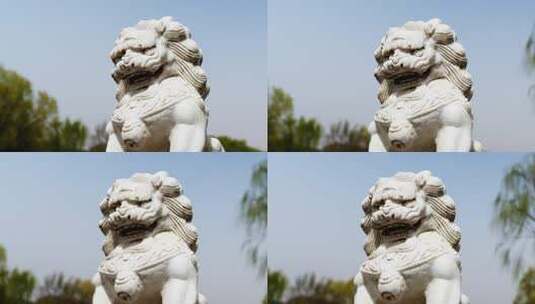石狮雕像慢镜头特写高清在线视频素材下载