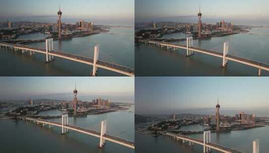 原创 澳门旅游塔西湾大桥航拍城市风光高清在线视频素材下载