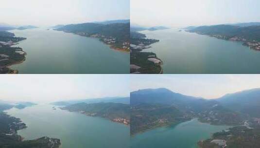 航拍清晨郴州资兴东江湖高清在线视频素材下载