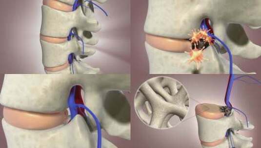 人体 腰间盘突出   骨关节疾病 滋养骨骼高清在线视频素材下载