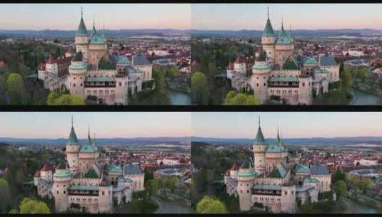 城堡的鸟瞰图高清在线视频素材下载
