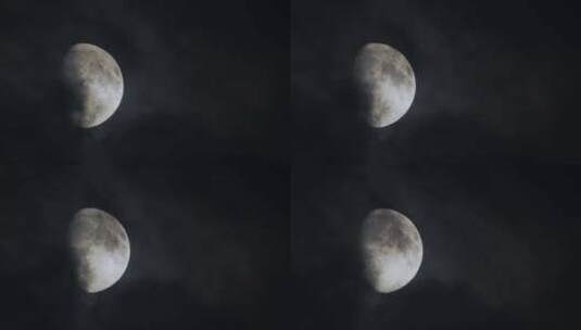 夜晚月亮乌云高清在线视频素材下载